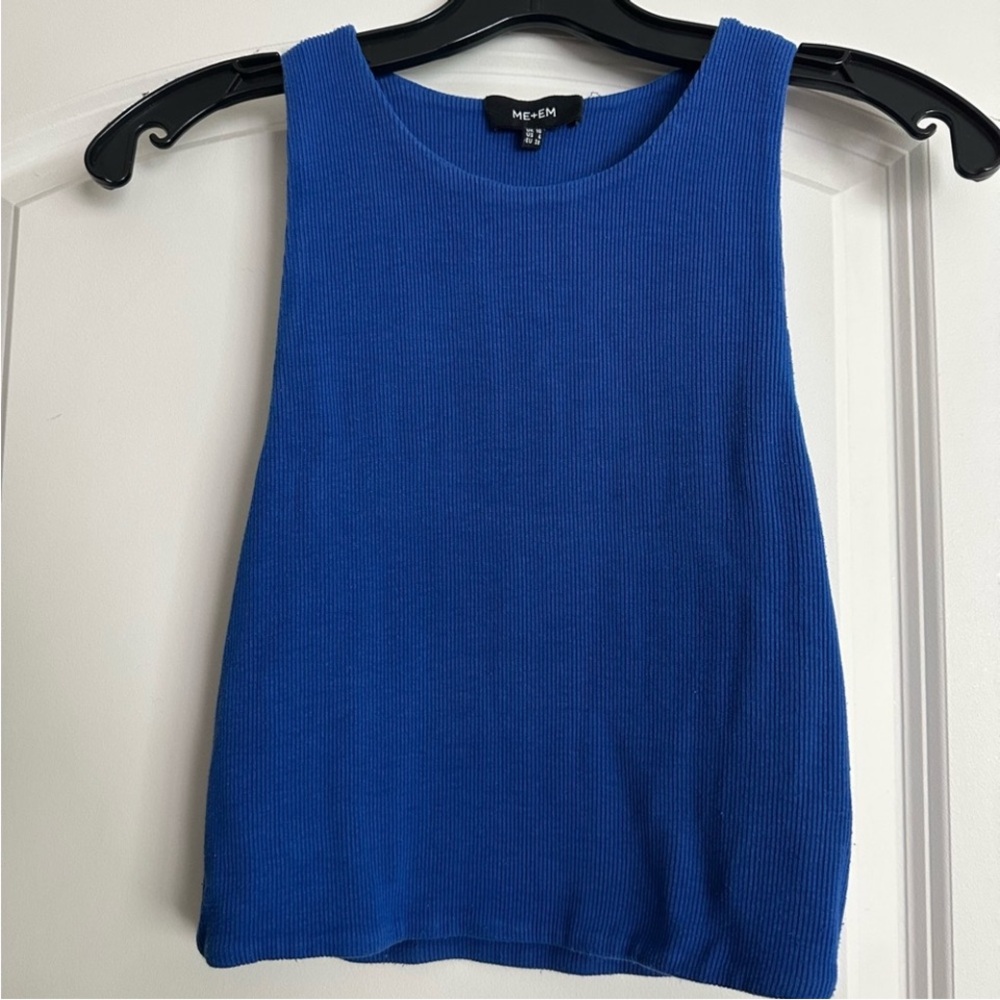 ME+EM Vibrant Blue Ribbed Tank Top